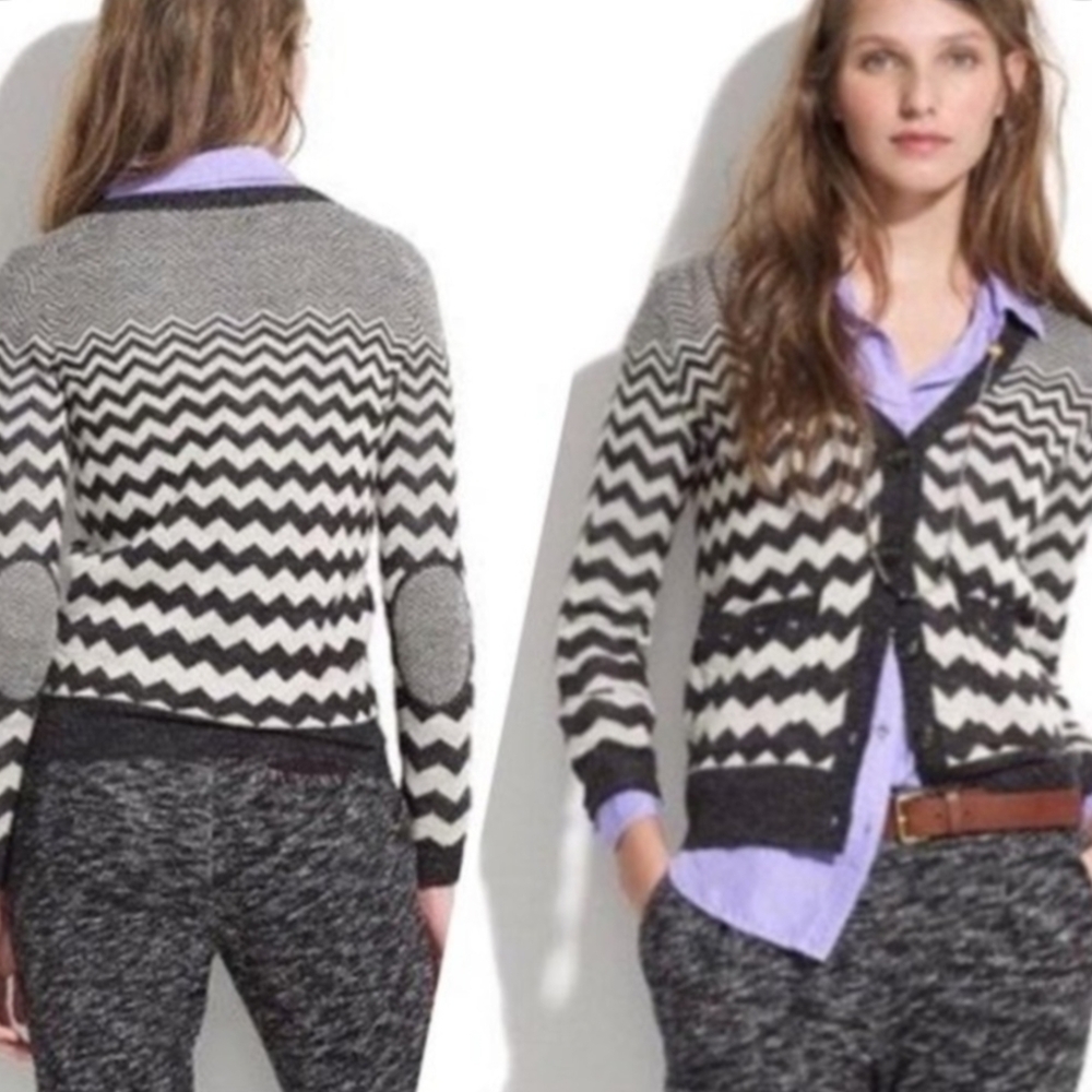 Wallace Madewell Chevron Print Cardigan Sz M